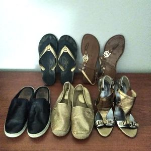 LOT BUNDLE of 5 Pairs of Designer Shoes Coach Ugg Michael Kors Sizes 7 7.5 8